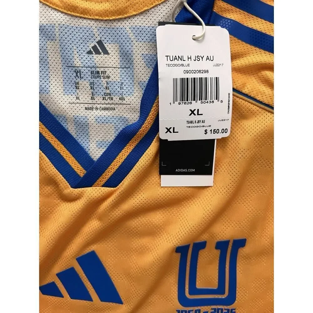 adidas Tigres UANL 25/26 Home Authentic Soccer Jersey JJ2217 Men Size XL NWT